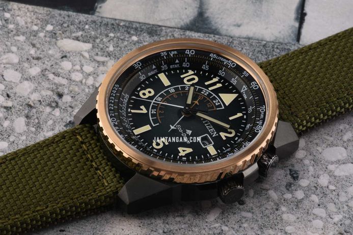 Citizen Promaster BJ7136-00E Nighthawk Eco Drive Black Dial Green Nylon Strap