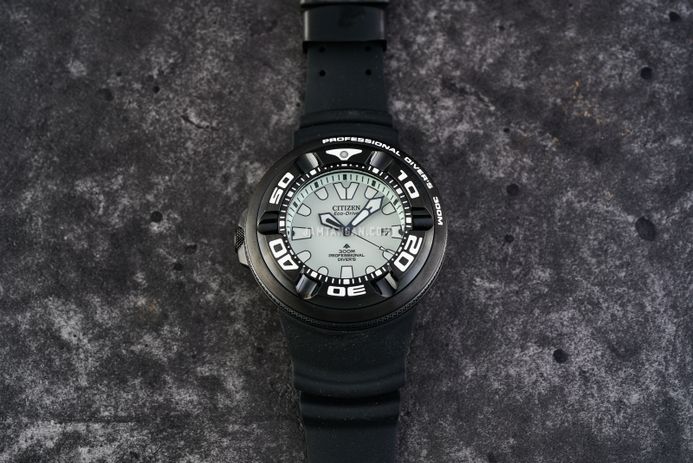 Citizen Promaster Marine BJ8055-04X Ecozilla Green Dial Black Polyurethane Strap + Extra Strap