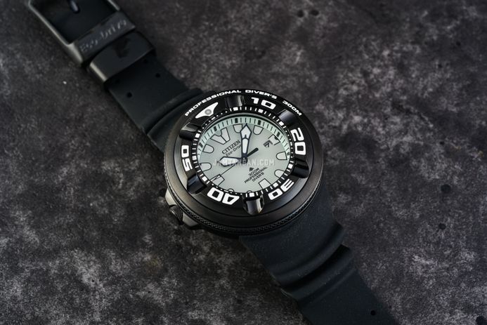 Citizen Promaster Marine BJ8055-04X Ecozilla Green Dial Black Polyurethane Strap + Extra Strap
