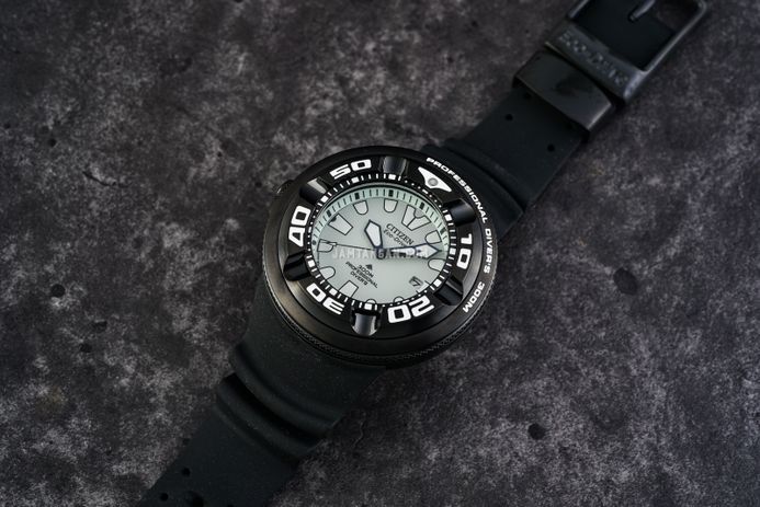 Citizen Promaster Marine BJ8055-04X Ecozilla Green Dial Black Polyurethane Strap + Extra Strap