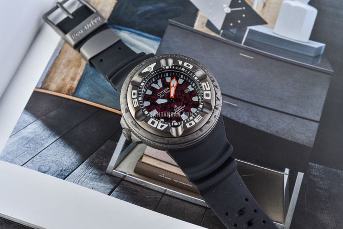 Citizen Promaster Marine BJ8059-03Z “Ecozilla” X Godzilla Black Polyurethane Strap Limited Edition