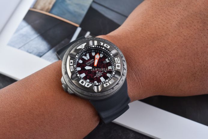 Citizen Promaster Marine BJ8059-03Z “Ecozilla” X Godzilla Black Polyurethane Strap Limited Edition
