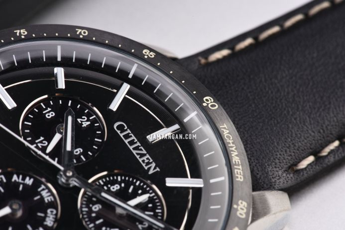 Citizen Eco Drive BL5496-11E Men Black Dial Black Leather Strap