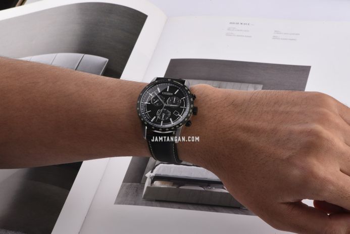 Citizen Eco Drive BL5496-11E Men Black Dial Black Leather Strap