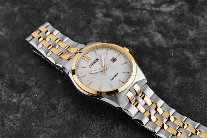 Citizen Eco Drive BM7334-58B Men White Dial Dual Tone Stainless Steel Strap  | JAMTANGAN.COM