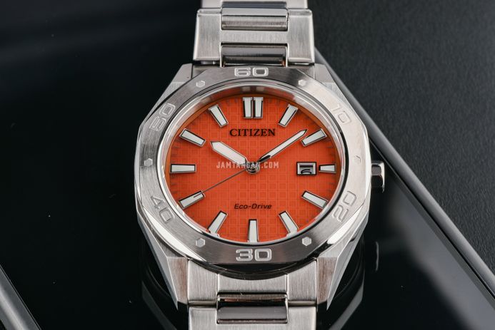 Citizen Eco Drive BM7630-80Z Men Orange Dial Stainless Steel Strap
