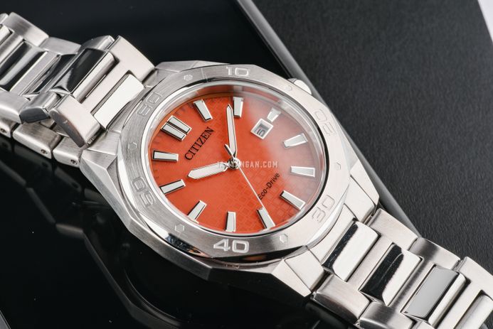 Citizen Eco Drive BM7630-80Z Men Orange Dial Stainless Steel Strap