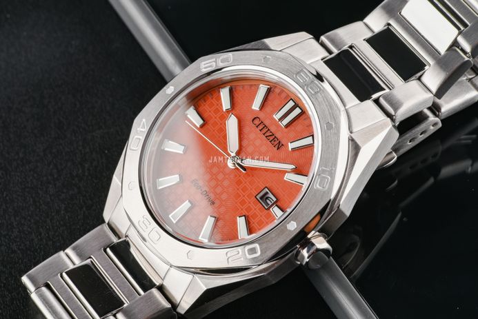 Citizen Eco Drive BM7630-80Z Men Orange Dial Stainless Steel Strap