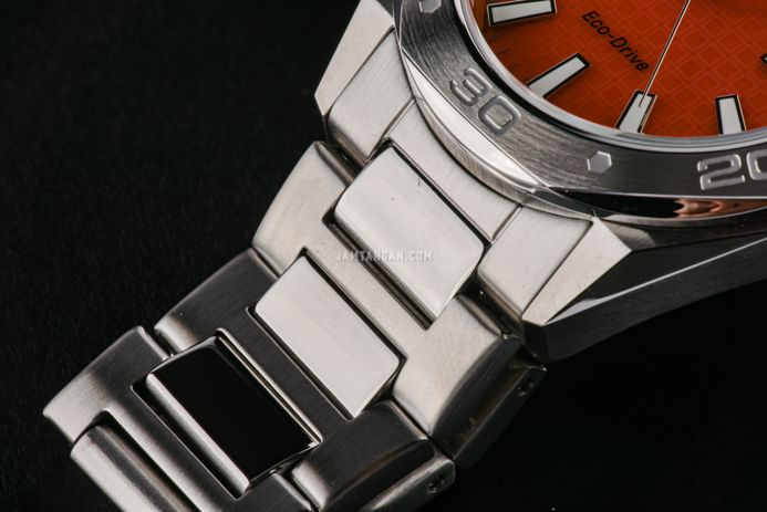 Citizen Eco Drive BM7630-80Z Men Orange Dial Stainless Steel Strap