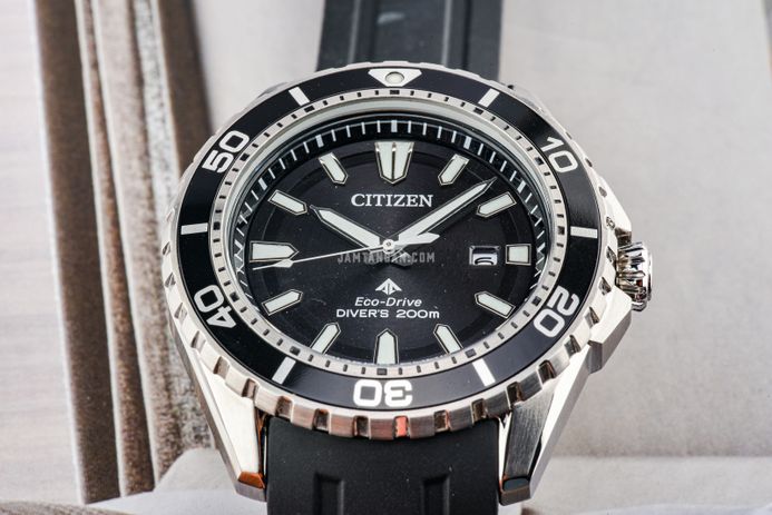 Citizen Promaster BN0190-15E Marine Men Black Dial Black Rubber Strap