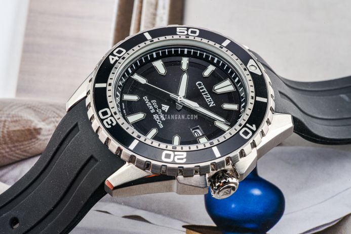 Citizen Promaster BN0190-15E Marine Men Black Dial Black Rubber Strap