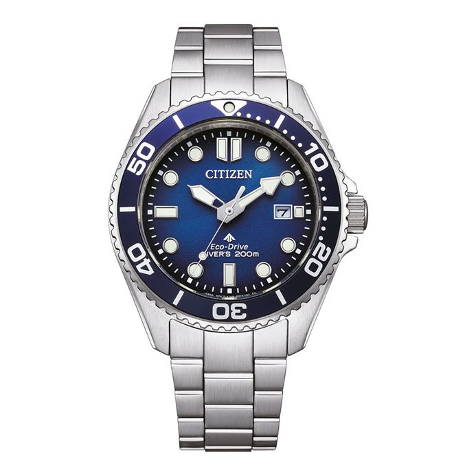 Citizen Promaster BN0260-54L Eco-Drive Diver 200M Blue Dial Stainless Steel  Strap