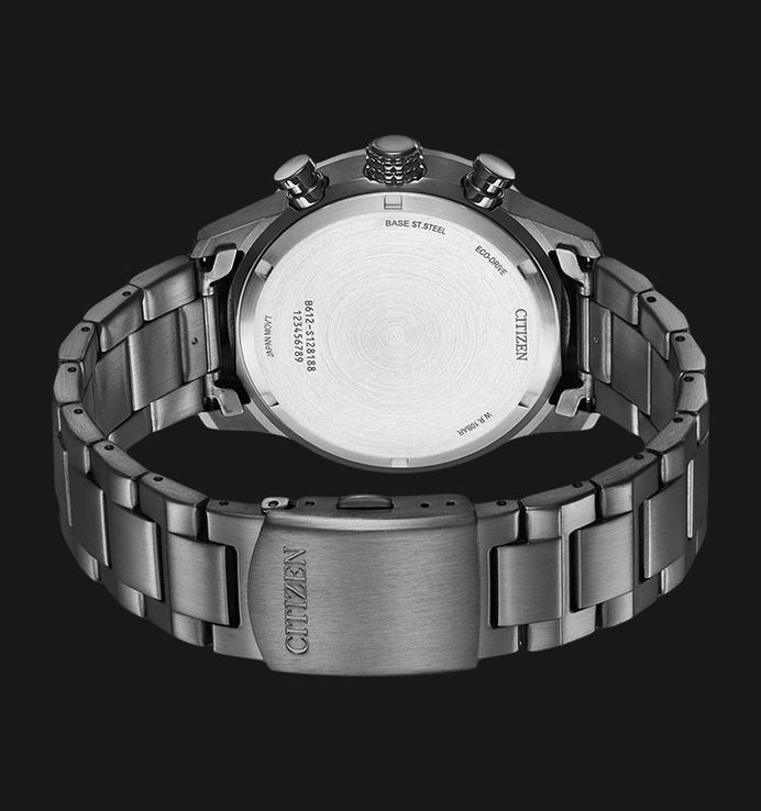 Citizen Chronograph CA0797-84X Eco-Drive Green Dial Gun Metal Stainless Steel Strap