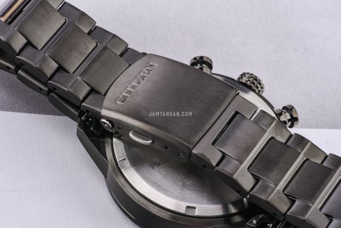 Citizen Chronograph CA0797-84X Eco-Drive Green Dial Gun Metal Stainless Steel Strap