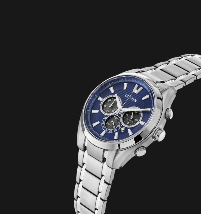 Citizen Chronograph CA4010-58L Eco-Drive Blue Dial Titanium Strap