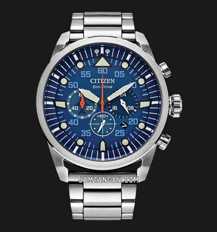 Citizen Chronograph CA4211-72L Eco-Drive Men Blue Dial Stainless Steel Strap
