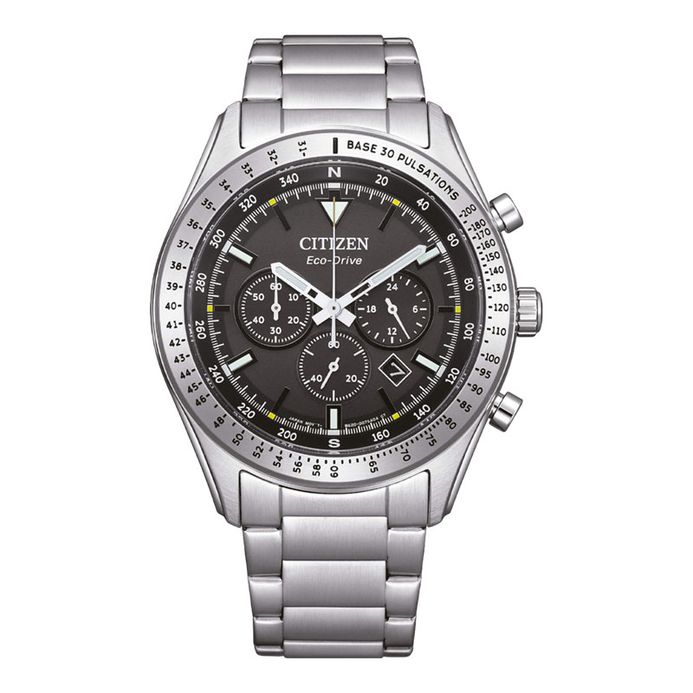 Citizen Chronograph CA4600-89E Rescue Collection Black Dial Stainless Steel  Strap