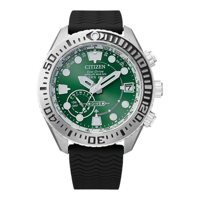 Citizen Promaster CC5001-00W Satellite Wave Green Dial Black Rubber Strap  Extra Strap (JDM)