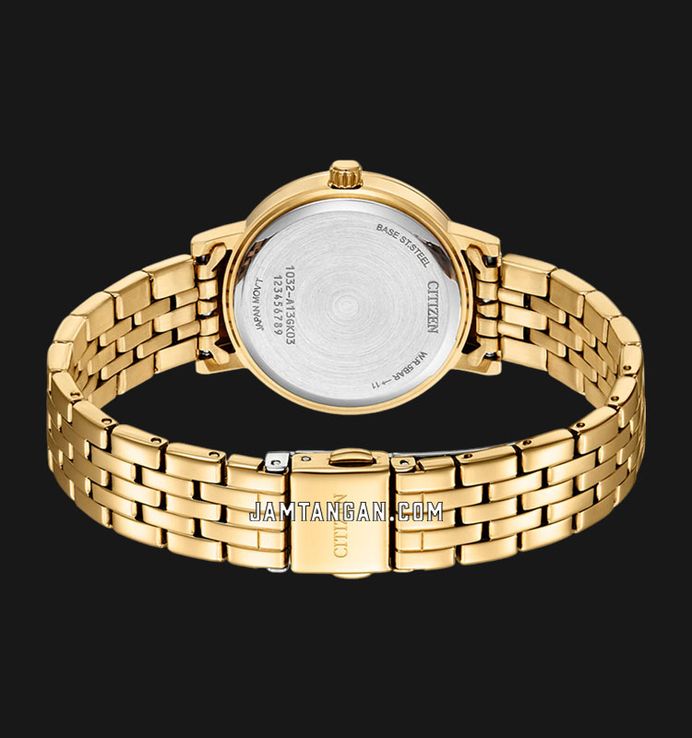 Citizen EL3103-57D Ladies Mother of Pearl Dial Gold Stainless Steel Strap