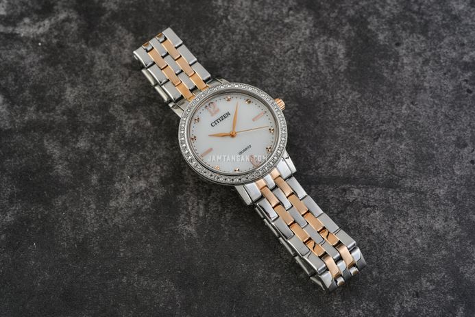 Citizen EL3106-59D Ladies Mother of Pearl Dial Dual Tone Stainless Steel Strap