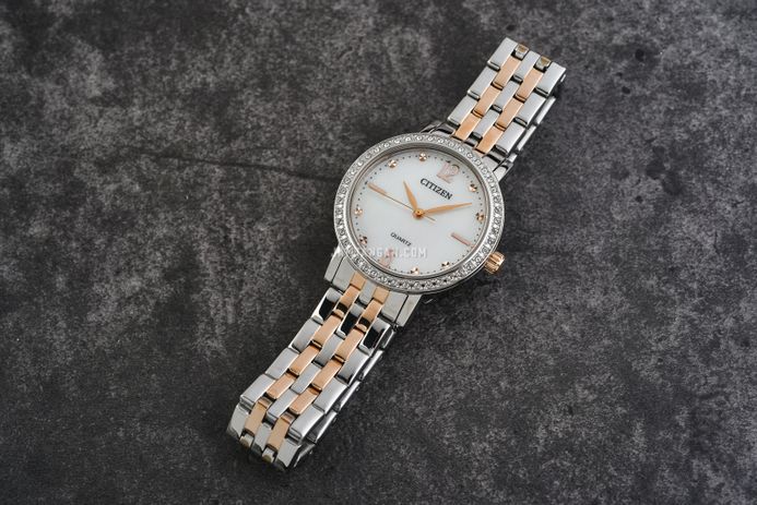 Citizen EL3106-59D Ladies Mother of Pearl Dial Dual Tone Stainless Steel Strap