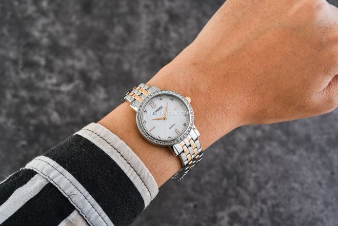 Citizen EL3106-59D Ladies Mother of Pearl Dial Dual Tone Stainless Steel Strap