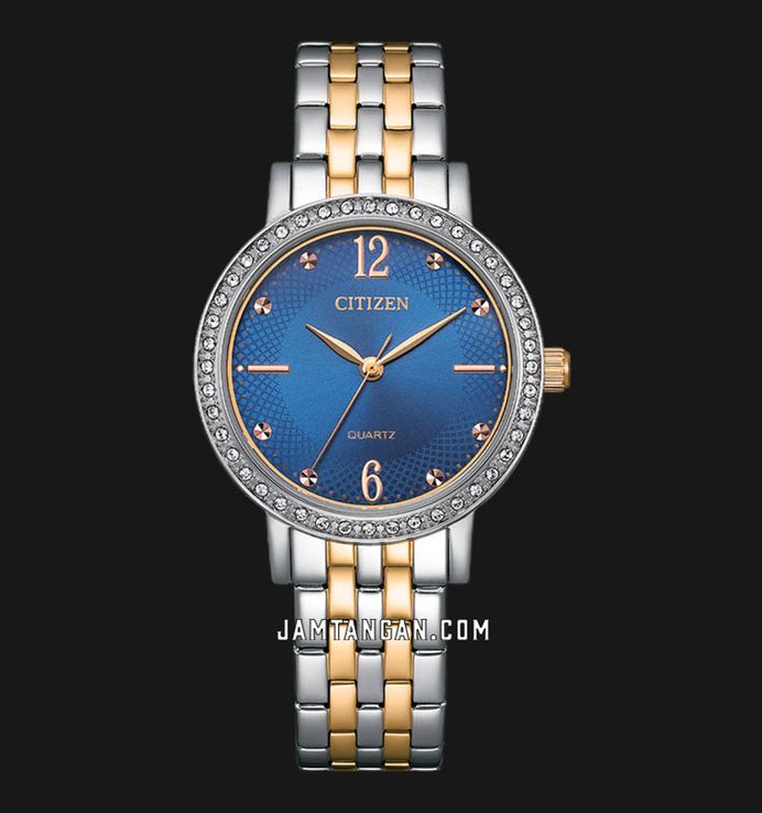 Citizen EL3106-59L Ladies Blue Dial Dual Tone Stainless Steel Strap