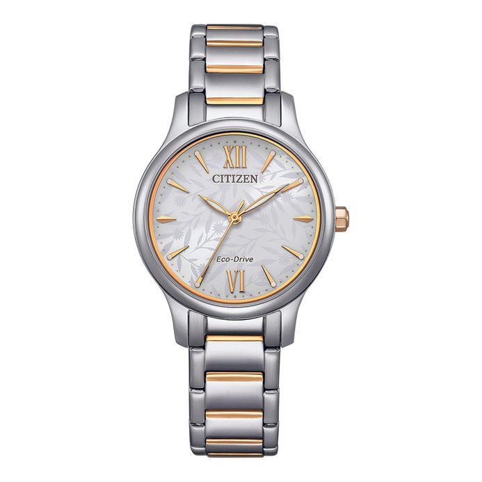 Citizen Eco Drive EM0895-73A Ladies White Dial Dual Tone Stainless