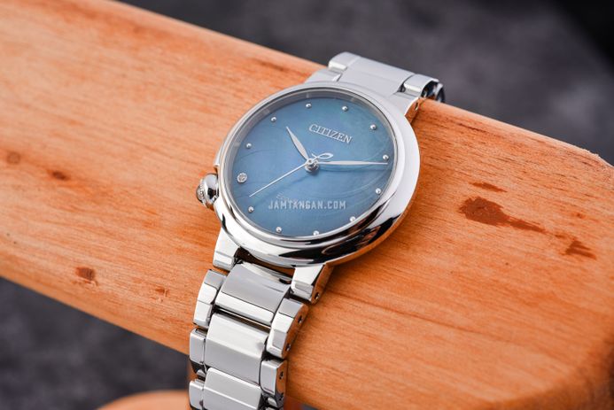 Citizen L EM0910-80N Ladies Mother Of Pearl Blue Dial Stainless Steel Strap
