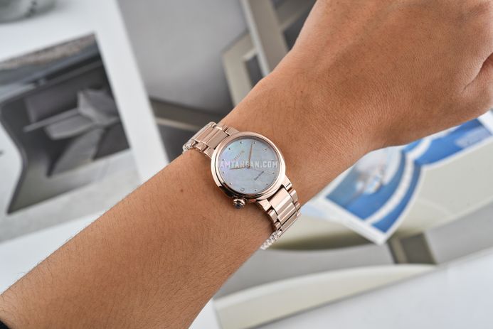 Citizen L EM0912-84Y Ladies Mother of Pearl Dial Rose Gold Stainless Steel Strap