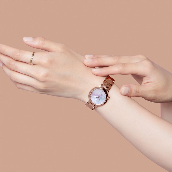 Citizen L EM0912-84Y Ladies Mother of Pearl Dial Rose Gold Stainless Steel Strap