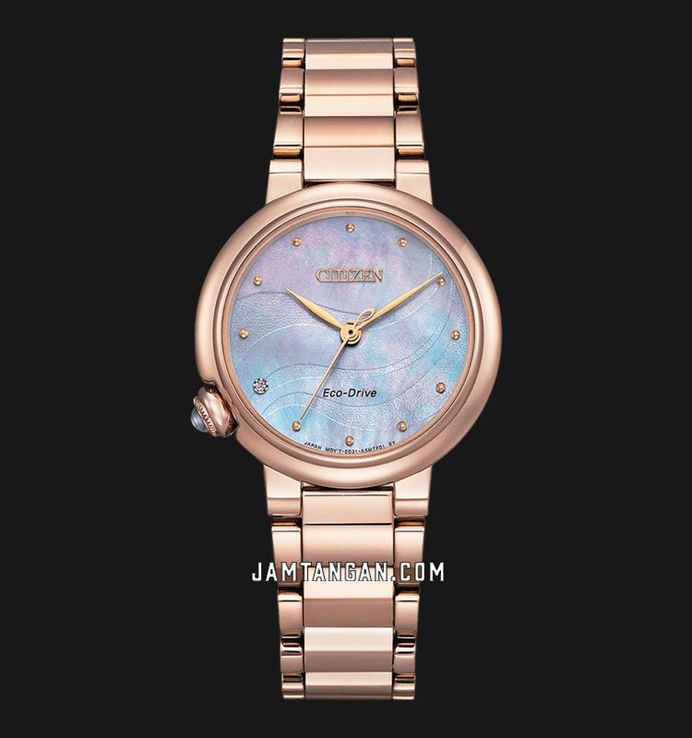 Citizen L EM0917-81Y Ladies Mother of Pearl Dial Rose Gold Stainless Steel Strap