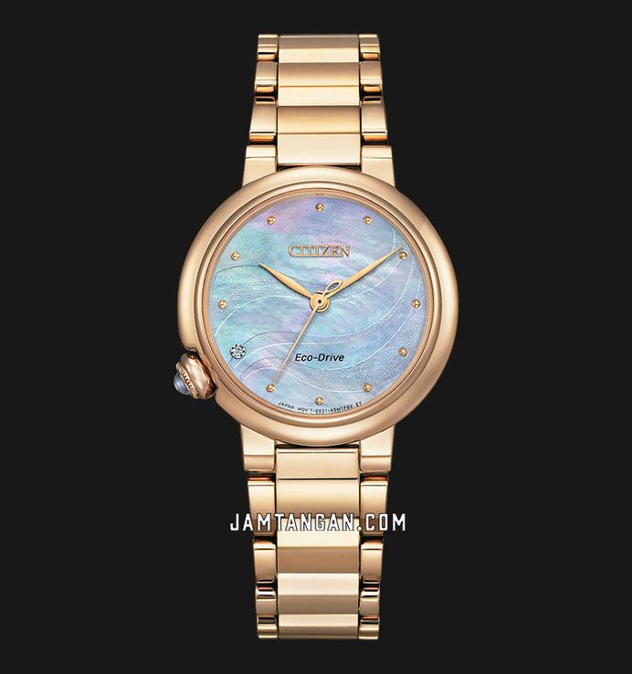 Citizen L EM0919-85Y Ladies Mother of Pearl Dial Gold Stainless Steel Strap