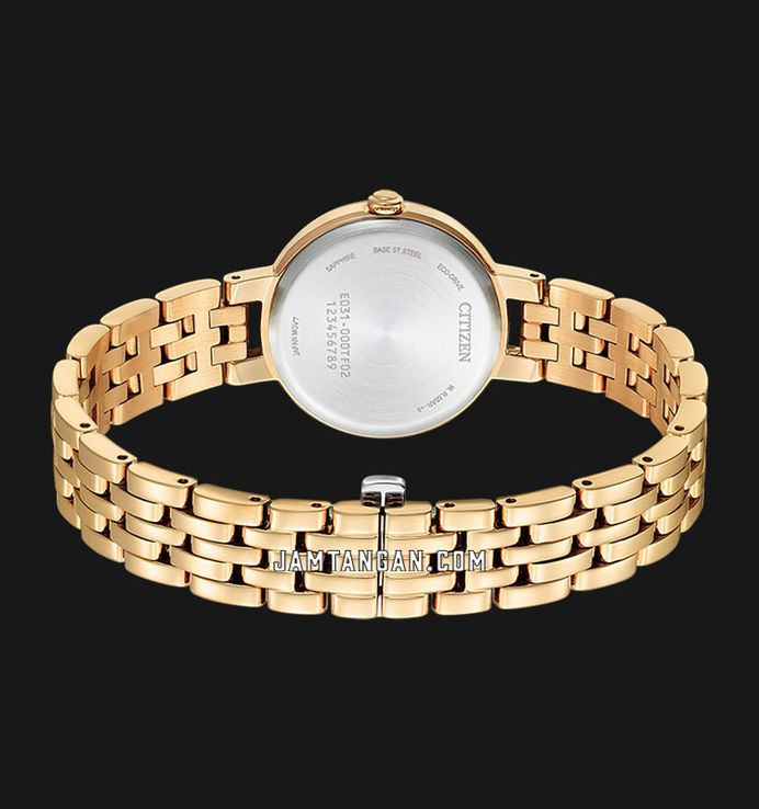 Citizen L EM0993-82X Ladies Pink Dial Rose Gold Stainless Steel Strap