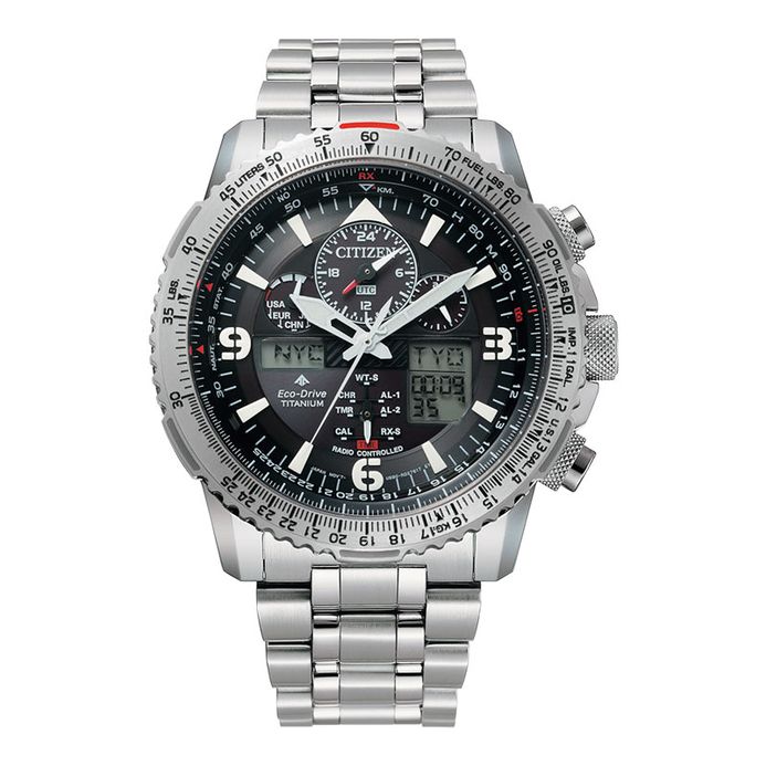 Citizen Promaster JY8100-80E Super Pilot Black Dial Titanium Strap