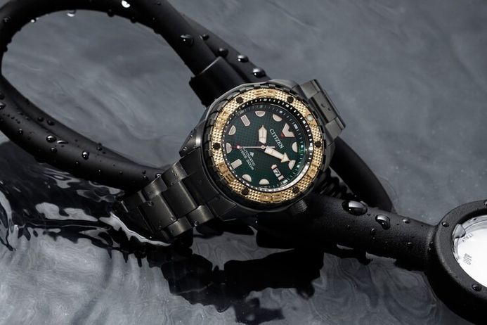 Citizen Promaster NB6008-82X Automatic Green Anaconda Dial Black Titanium Strap Limited Edition