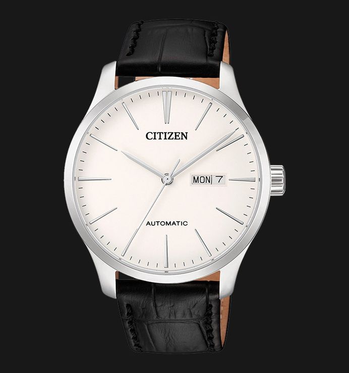 Citizen Mechanical NH8350-08B Automatic White Dial Black Leather Strap