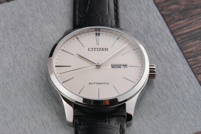Citizen Mechanical NH8350-08B Automatic White Dial Black Leather Strap