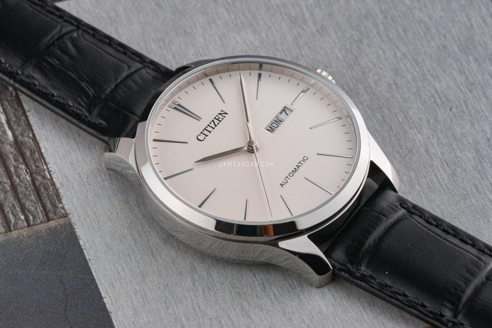 Citizen Mechanical NH8350-08B Automatic White Dial Black Leather Strap