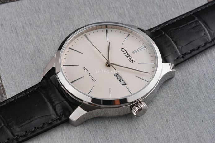 Citizen Mechanical NH8350-08B Automatic White Dial Black Leather Strap