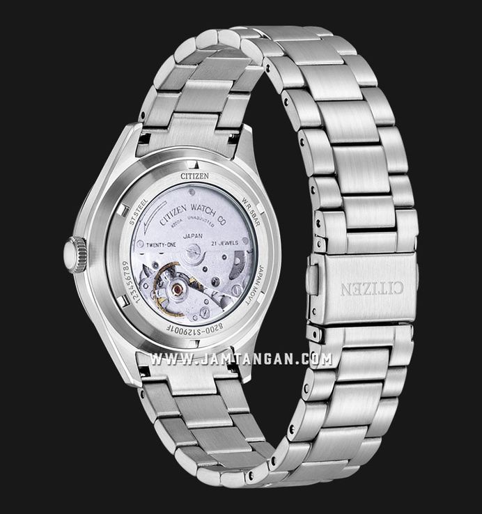Citizen C7 Mechanical NH8391-51E Crystal Seven Reissue Men Black Dial Stainless Steel Strap