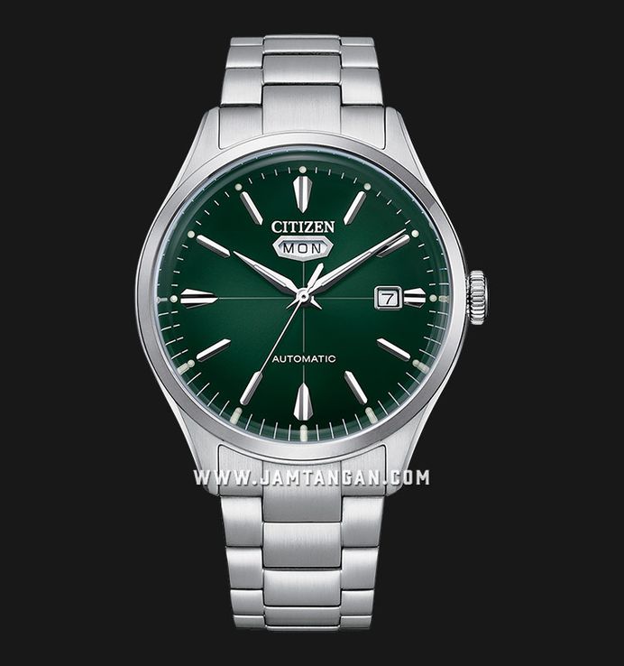 Citizen C7 Mechanical NH8391-51X Crystal Seven Reissue Men Green Dial Stainless Steel Strap