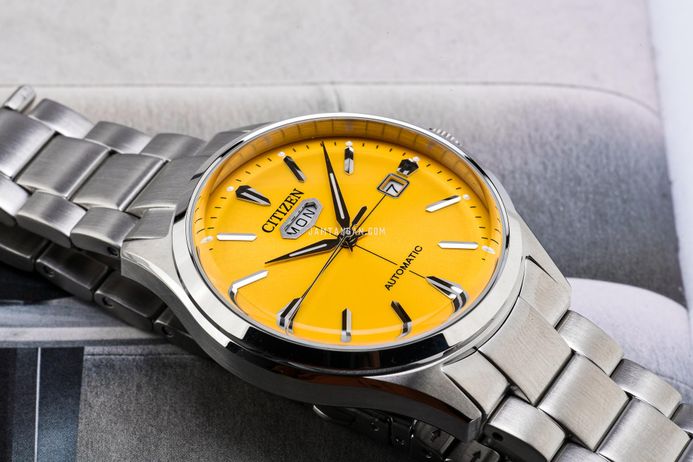 Citizen C7 Mechanical NH8391-51Z Crystal Seven Reissue Men Yellow Dial Stainless Steel Strap