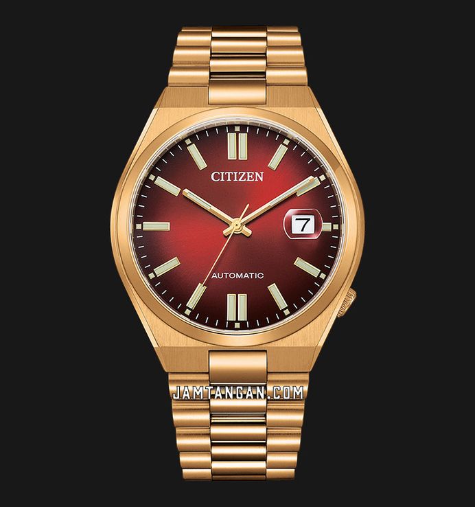 Citizen Mechanical NJ0153-82X Automatic Men Tsuyosa Red Dial Rose Gold Stainless Steel Strap