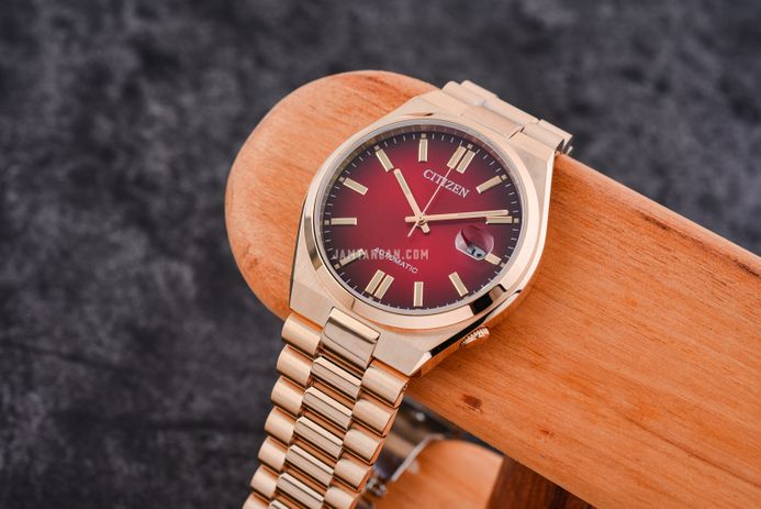 Citizen Mechanical NJ0153-82X Automatic Men Tsuyosa Red Dial Rose Gold Stainless Steel Strap