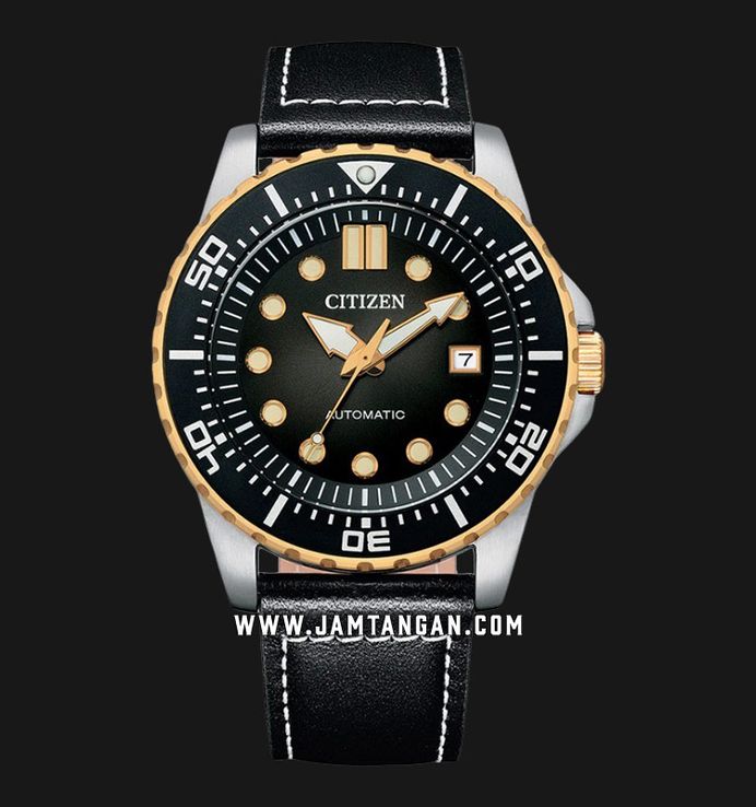 Citizen Mechanical NJ0176-10E Automatic Men Black Dial Black Leather Strap