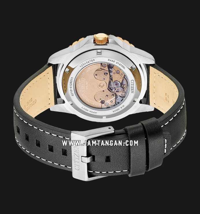 Citizen Mechanical NJ0176-10E Automatic Men Black Dial Black Leather Strap