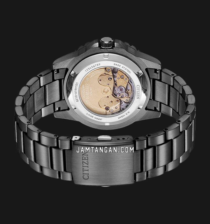Citizen Mechanical NJ0177-84X Automatic Men Green Luminous Dial Gunmetal Stainless Steel Strap