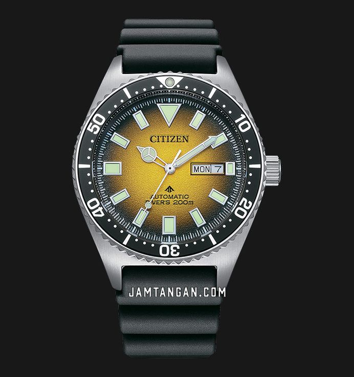 Citizen Promaster NY0120-01X Automatic Men Yellow Gradient Dial Black Rubber Strap