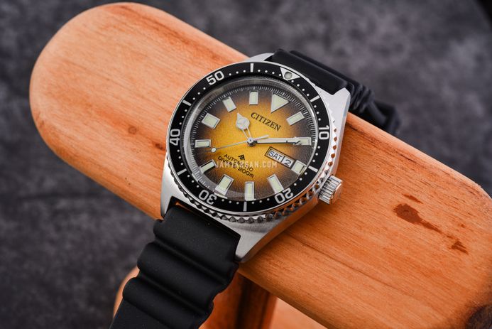 Citizen Promaster NY0120-01X Automatic Men Yellow Gradient Dial Black Rubber Strap